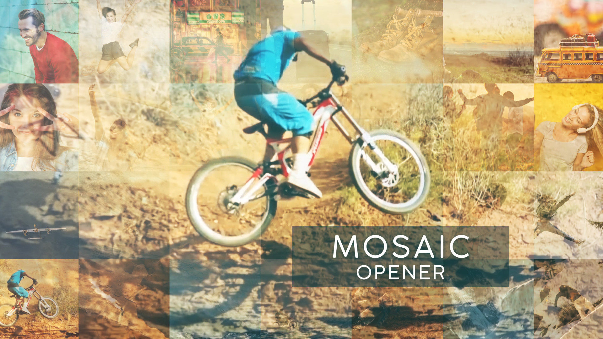 现代新潮的照片墙幻灯片滑动开场素材库精选AE模板