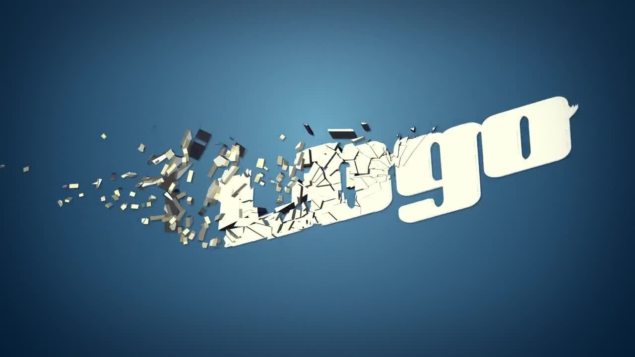 碎片汇聚组合LOGO标志展示素材库精选AE模板