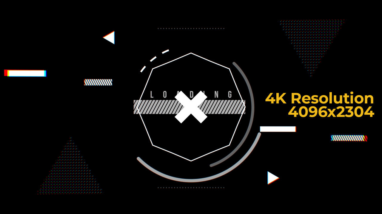 黑白故障徽标素材库精选AE模板