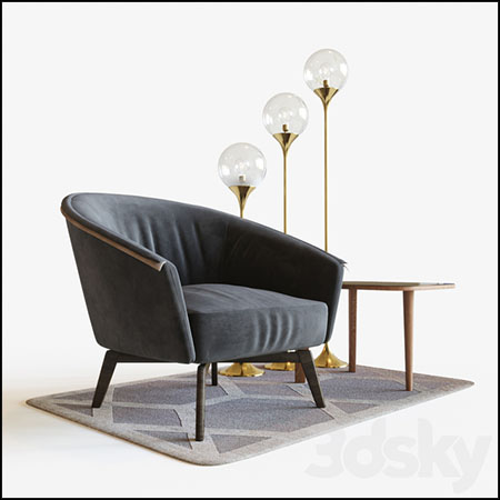 Bonaldo Bruno set扶手椅素材之家精选3D模型