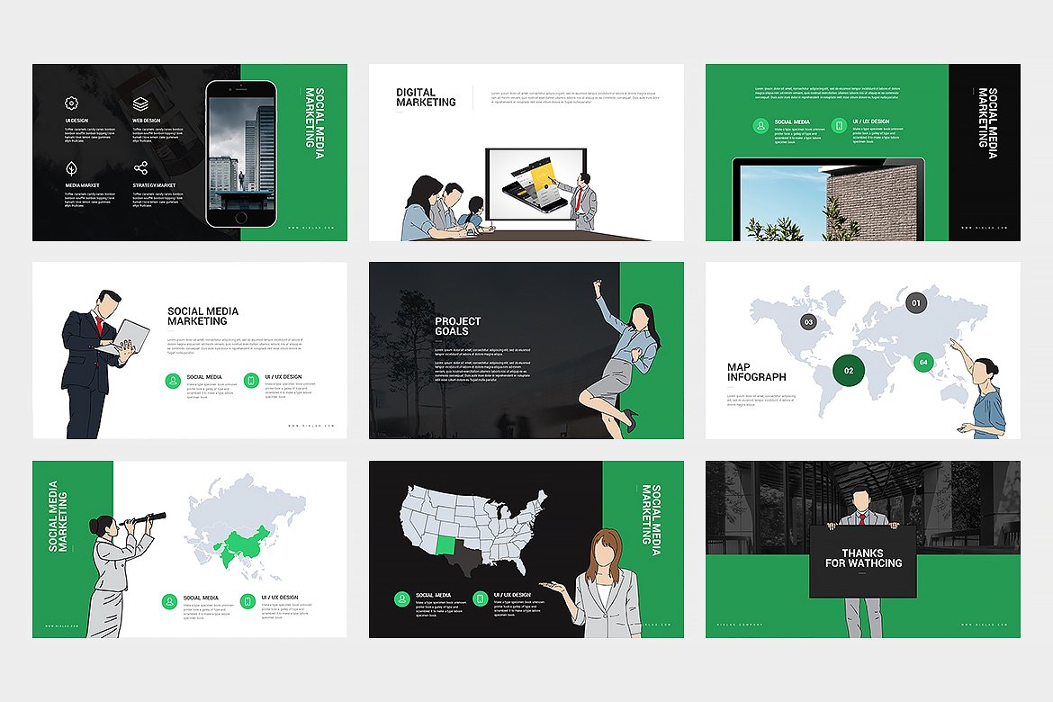 简约风格的主题演讲PPT模版插图(4)