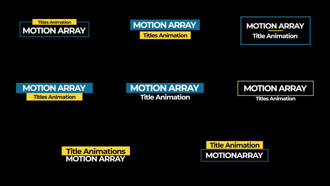 8个独特设计的全屏标题动画素材库精选AE模板