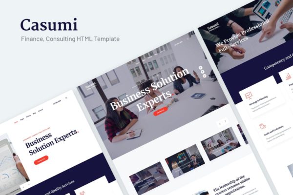 金融财务咨询服务主题HTML网站模板素材库精选 Casumi | Finance, Consulting HTML Template
