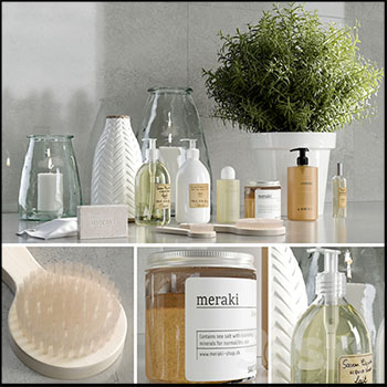 逼真的浴室用品浴室摆件素材之家精选3D模型