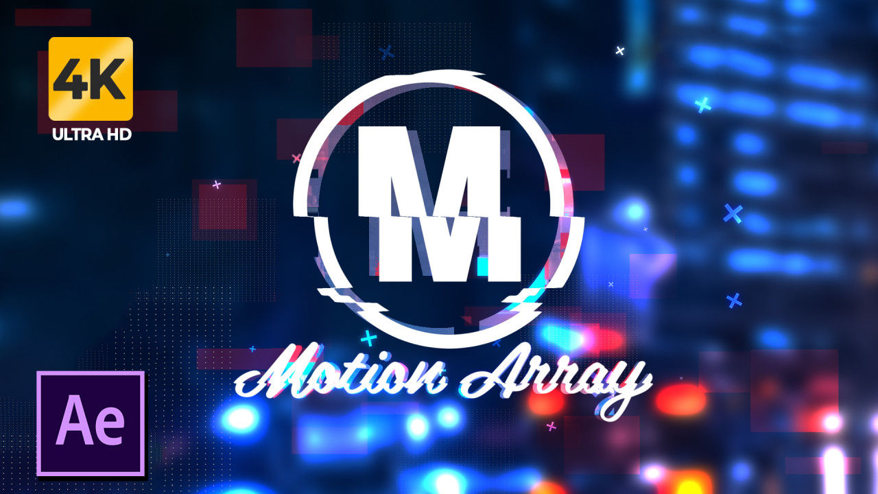 4k特效故障logo展示ae模板