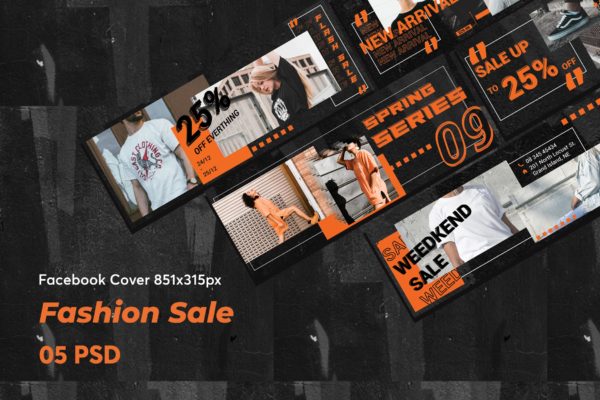 创意时尚促销Facebook封面设计模板素材库精选 Creative Fashion Sale Facebook Cover