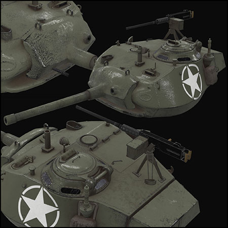 Turret M24 Chaffee坦克素材之家精选3D模型