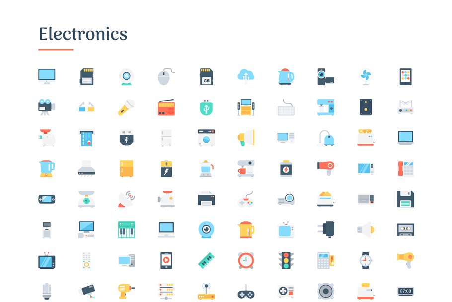 极力推荐：6150枚扁平图标 6150 Flat Icons Bundle插图(3)