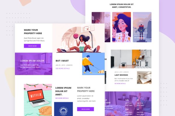 酒店公寓市场推广EDM邮件模板素材库精选 Property &amp; Apartment – Email Newsletter