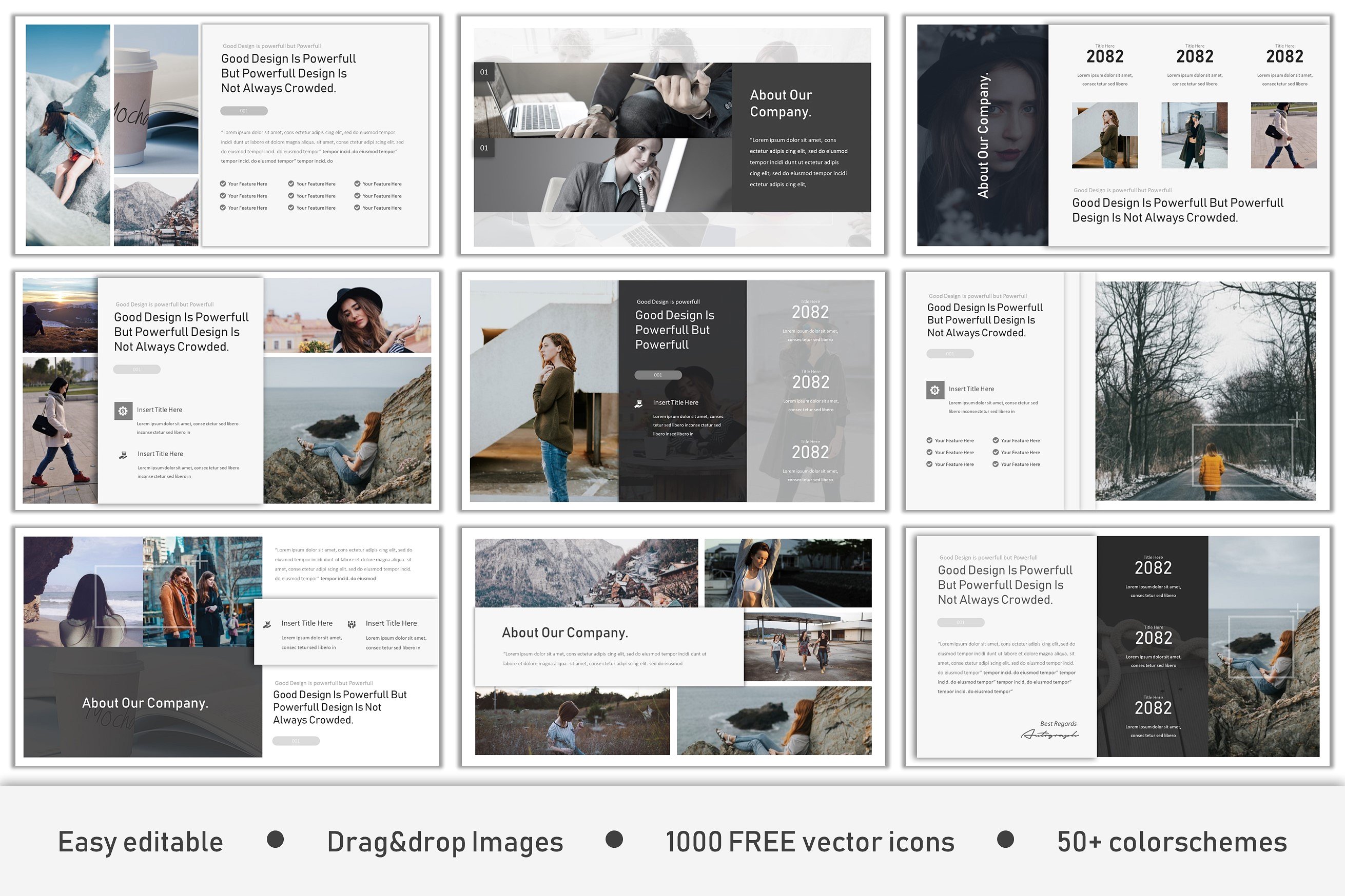 多个独特的现代幻灯片插图(2)