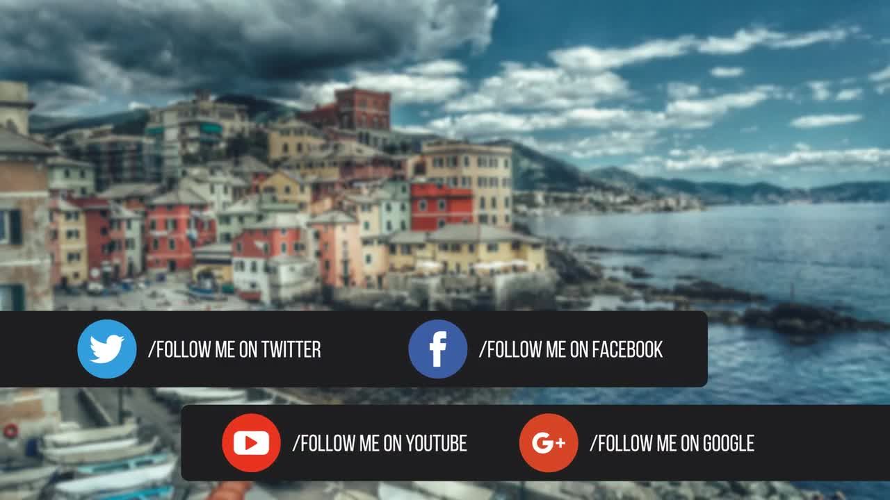 12个下三分之一社交联系信息全屏标题素材库精选AE模板