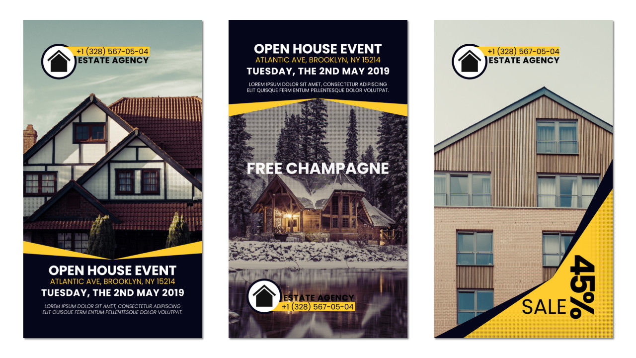 12个整洁创意优雅房地产Instagram故事素材库精选pr模板