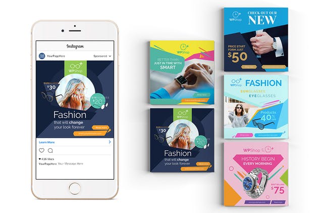 10款Instagram文章电商产品Banner广告模板 10 Instagram Post Banner-Products插图(4)