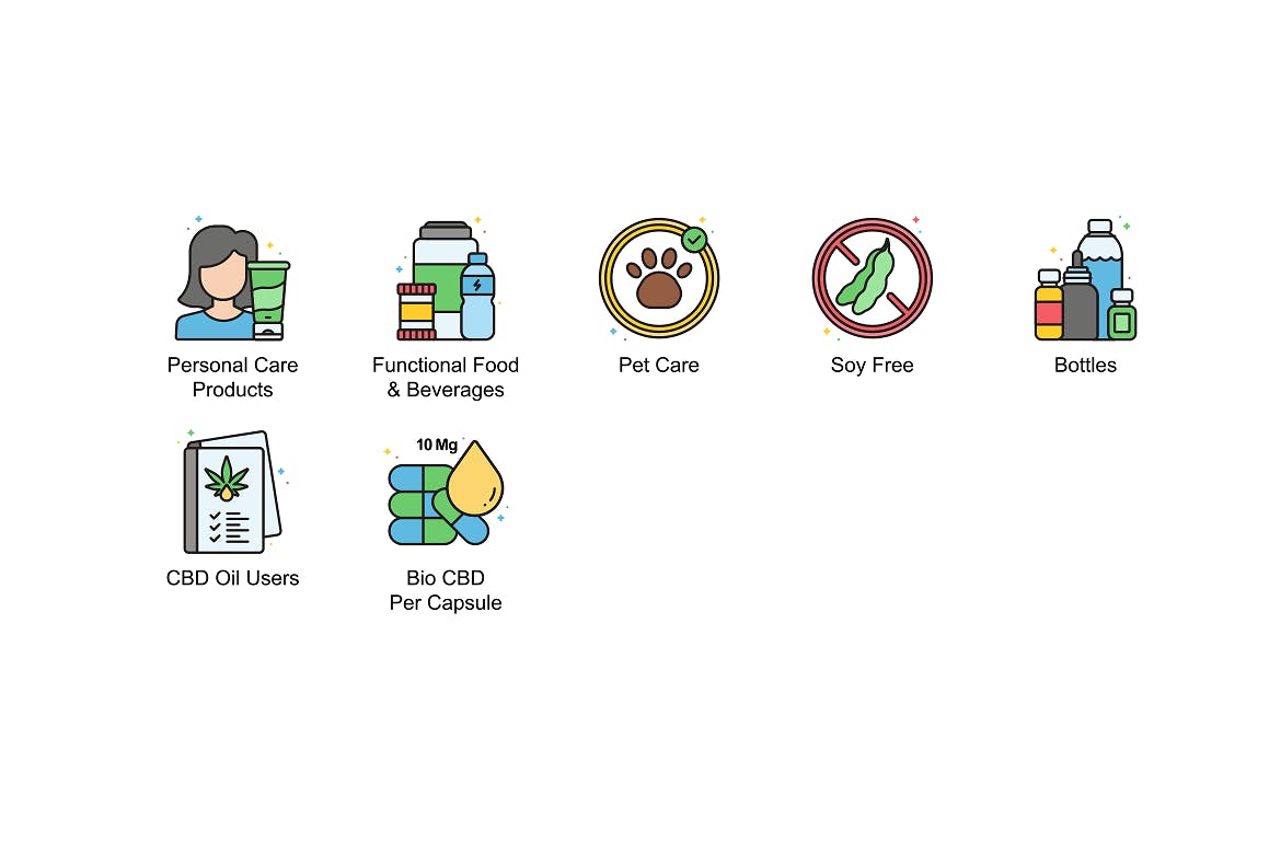 62枚CBD大麻烟油矢量素材库精选图标 62 CBD Oil Icons插图(4)