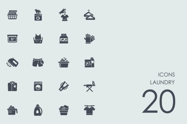 洗衣洗涤相关主题图标 Laundry icons