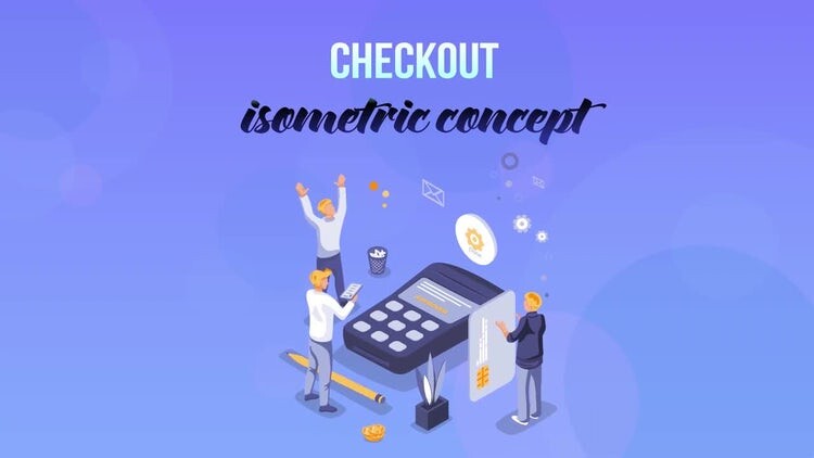 干净精美的结帐等距概念素材库精选AE模板