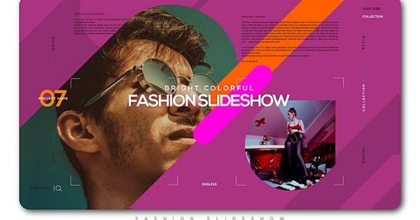 明亮多彩时尚穿搭幻灯片视频AE素材 Bright Colorful Fashion Slideshow