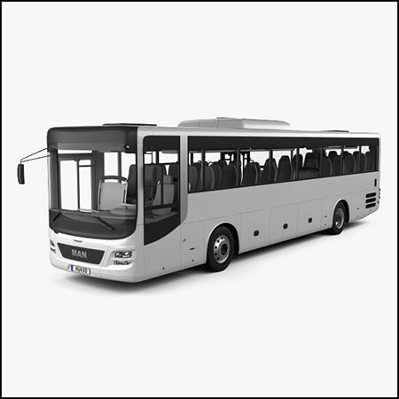 MAN Lions 城市巴士公交车与高清内饰2015 素材之家精选3D模型