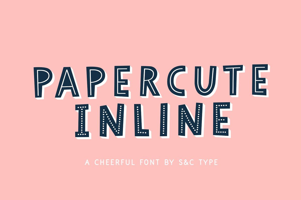Papercute Inline Font Collection素材之家精选英文字体
