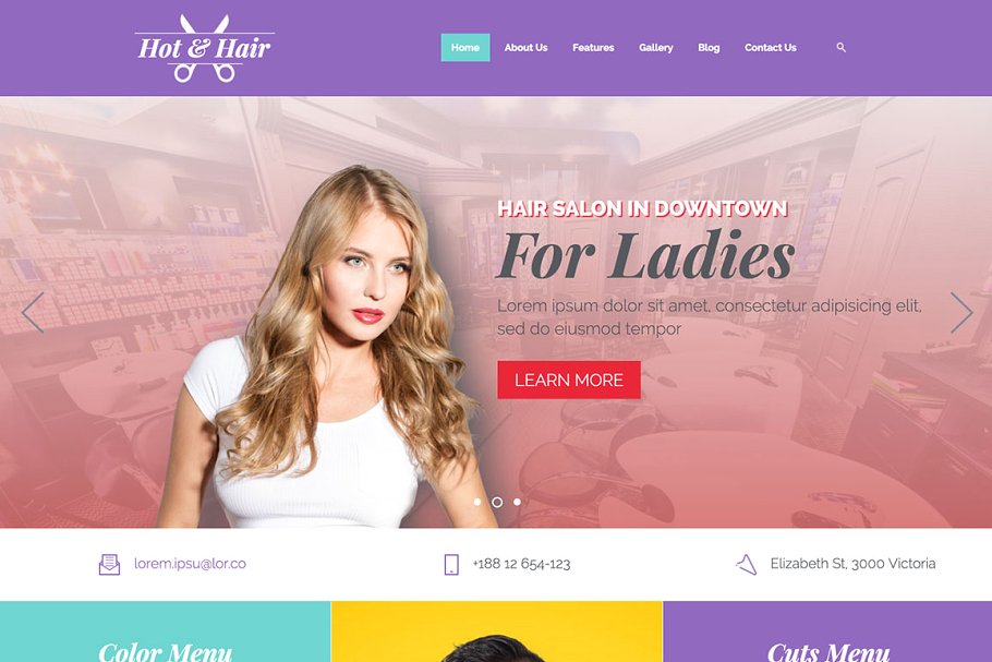 美发沙龙主题网站Joomla模板素材库精选 Hot Hair插图(6)