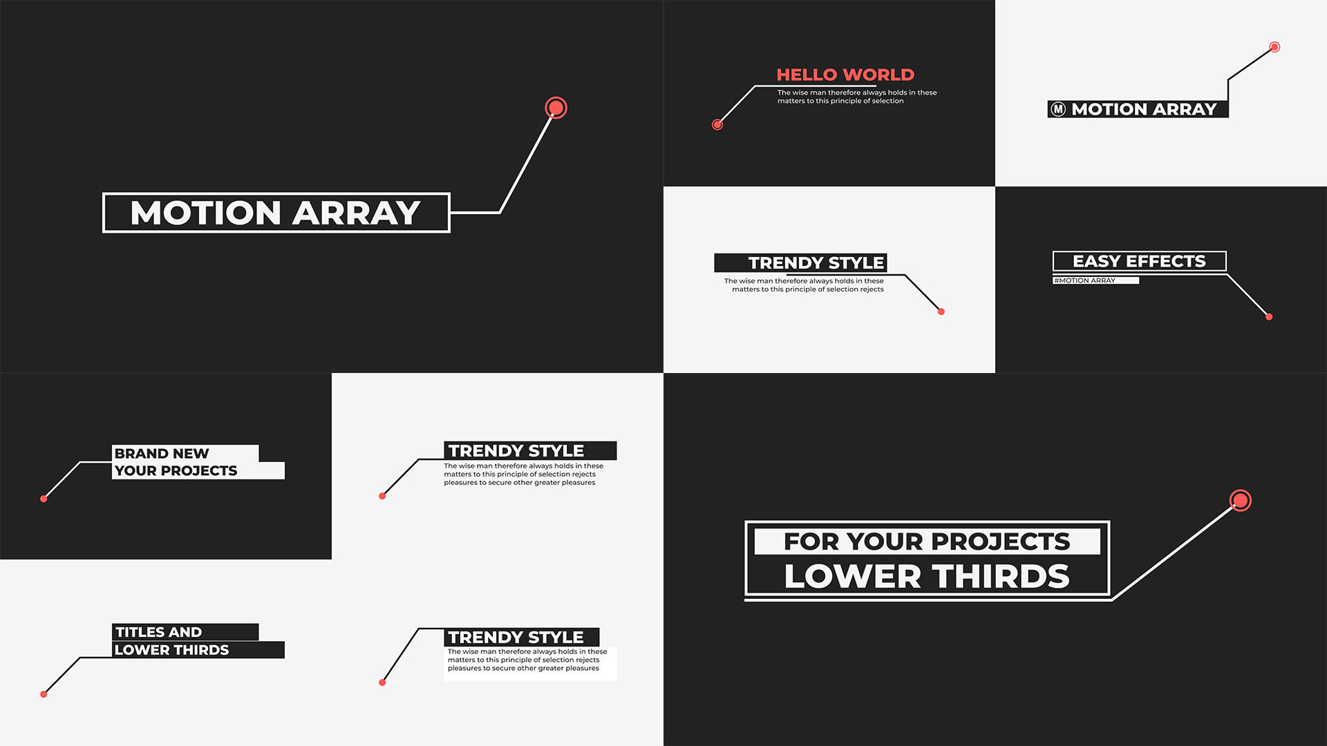线条呼出文字标题动画素材库精选AE模板