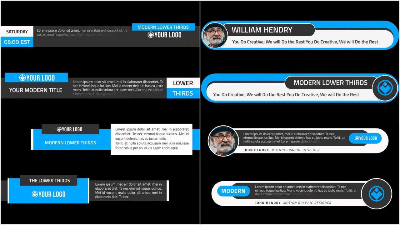 18个现代下三分之一商业演示标题素材库精选AE模板
