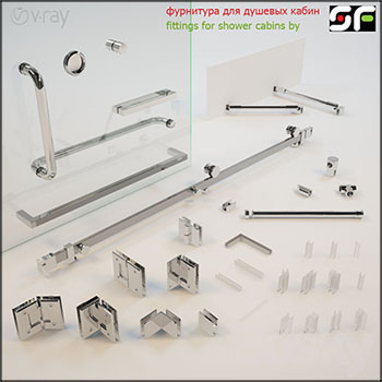 玻璃淋浴房配件素材之家精选3D模型