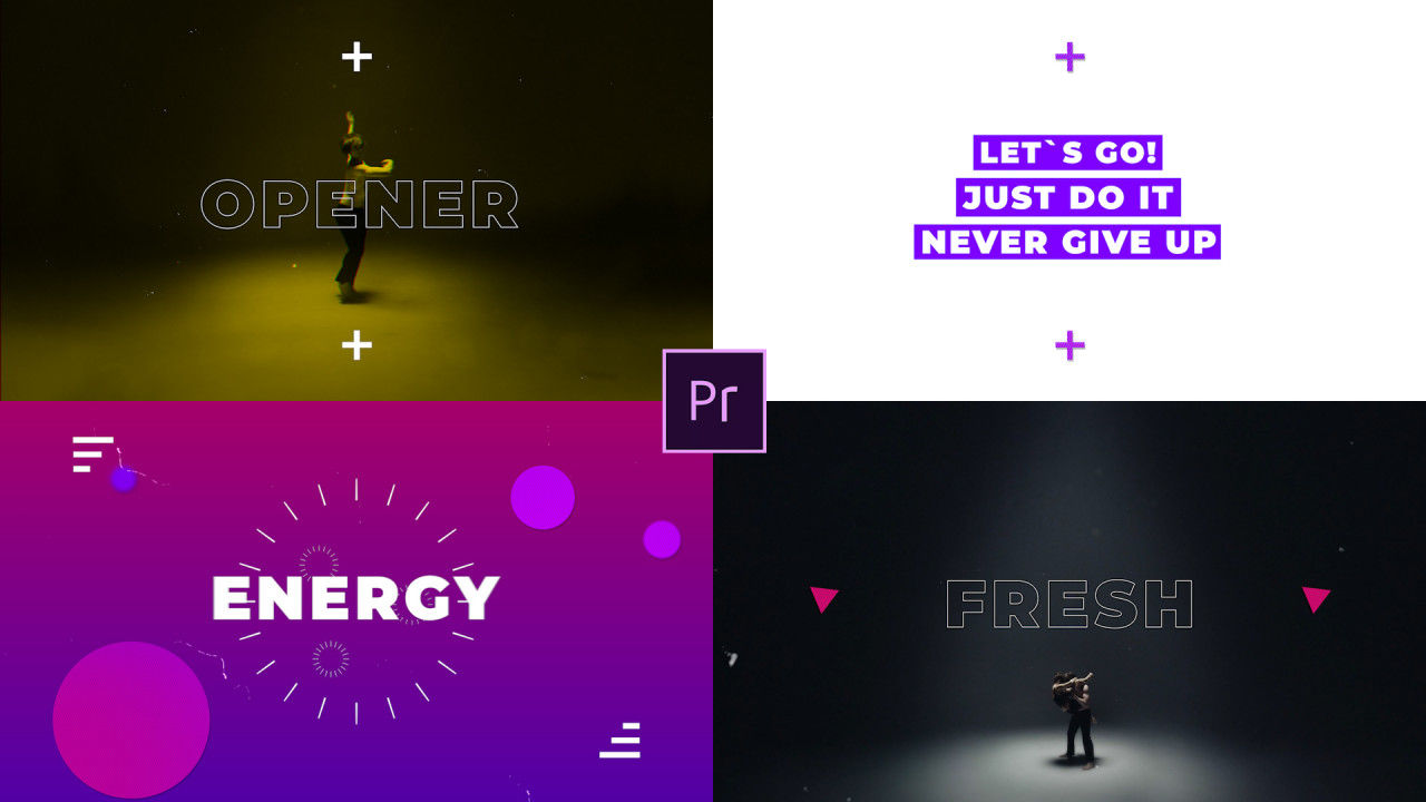 全新的时尚动态文本动画和创意过渡素材库推荐PR模板