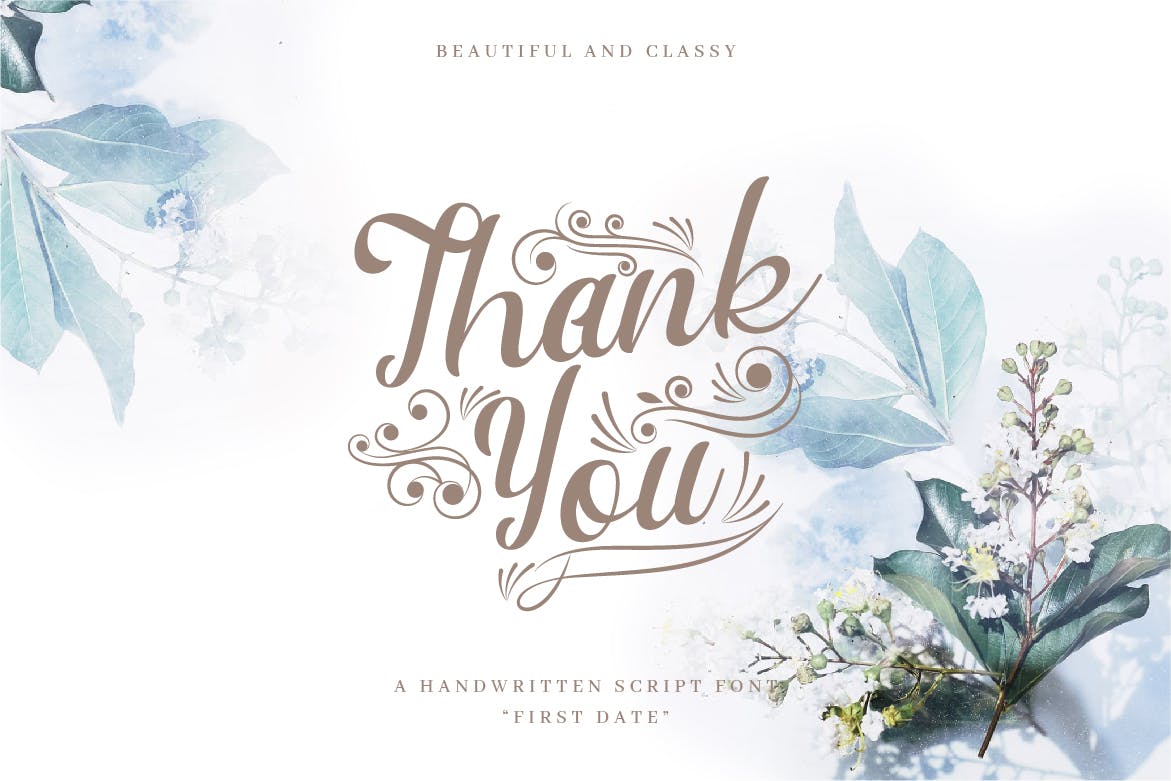 浪漫装饰设计风格英文书法艺术字体下载 First Date – Romantic Handwritten Script插图(4)