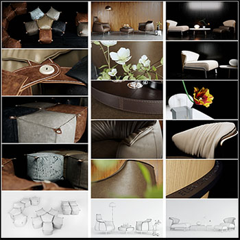 20款家具家居装饰品素材之家精选3D模型打包合集