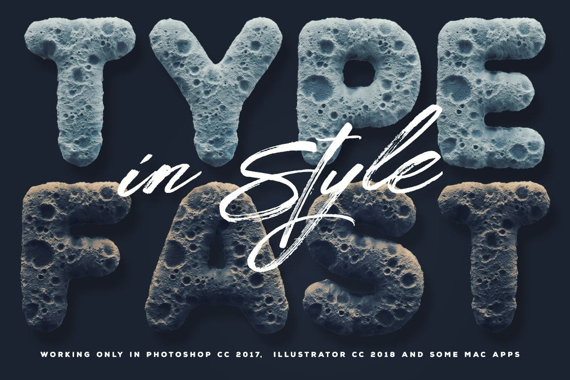 月球表面岩石纹理特色英文字体下载插图(2)