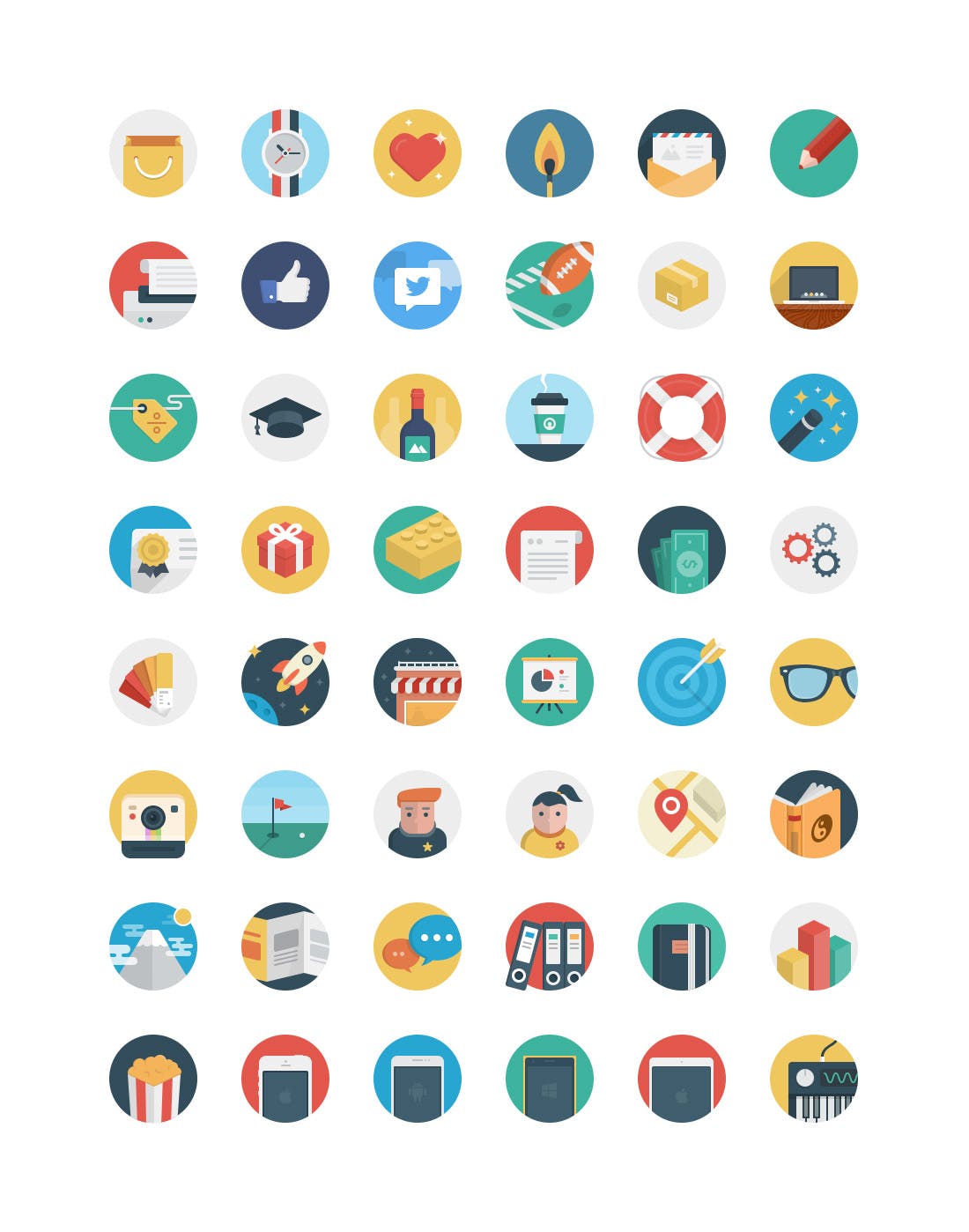 时尚可爱的圆形徽章ICON图标集合插图(1)