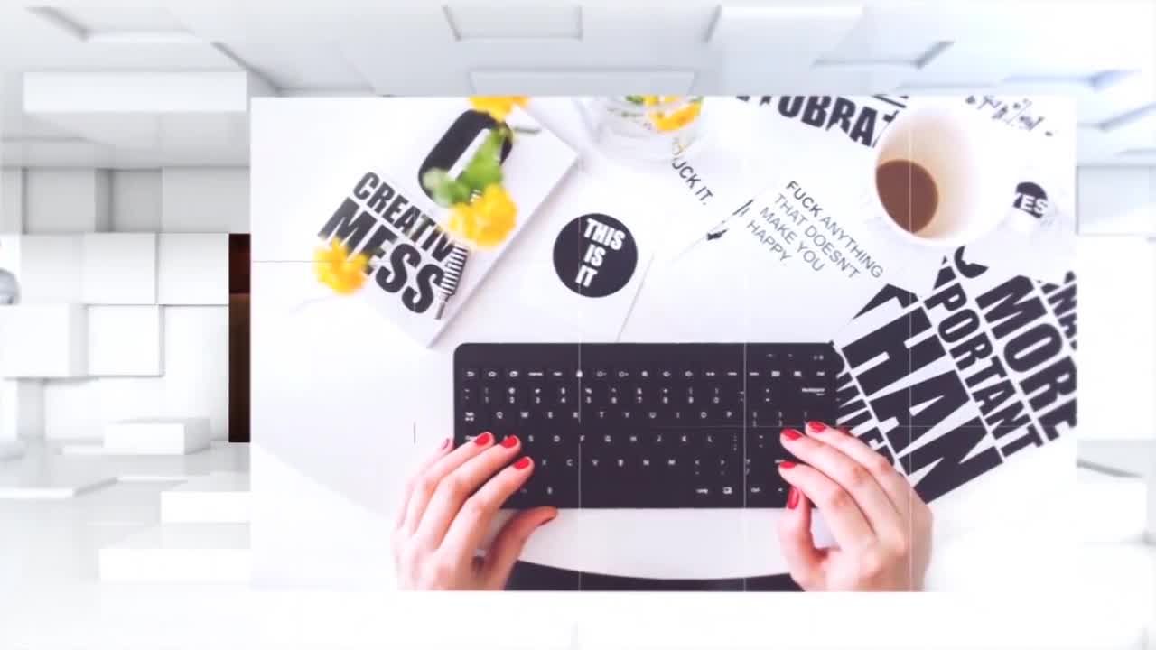 现代运动中的3D立方体素材库精选AE模板