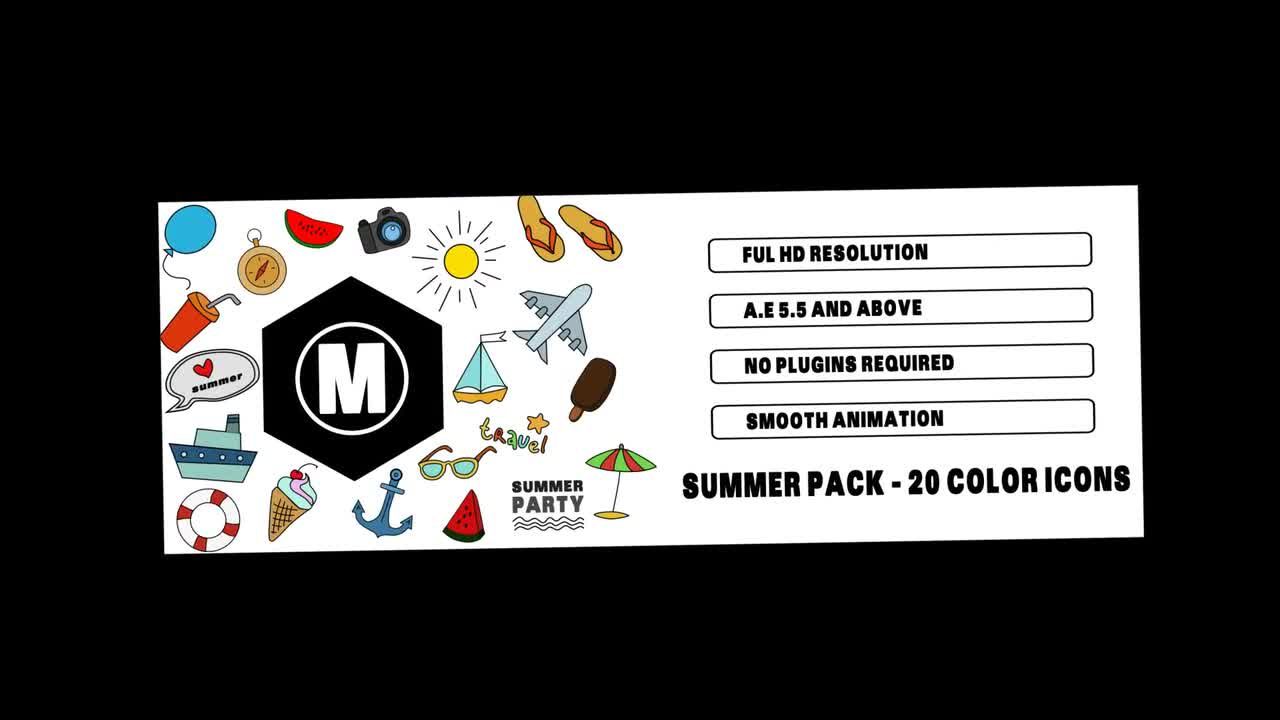 夏季包20种颜色图标素材库精选AE模板