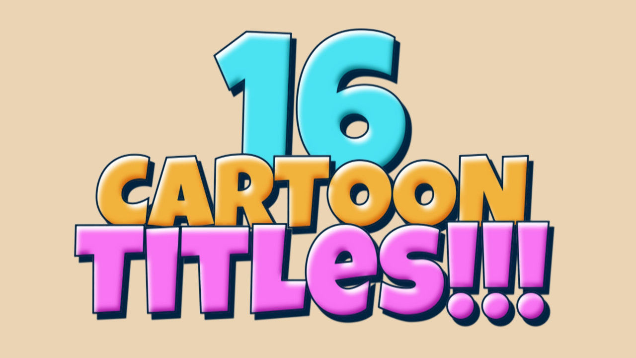 16个可爱精美的全屏卡通文本标题动画素材库推荐Pr模板