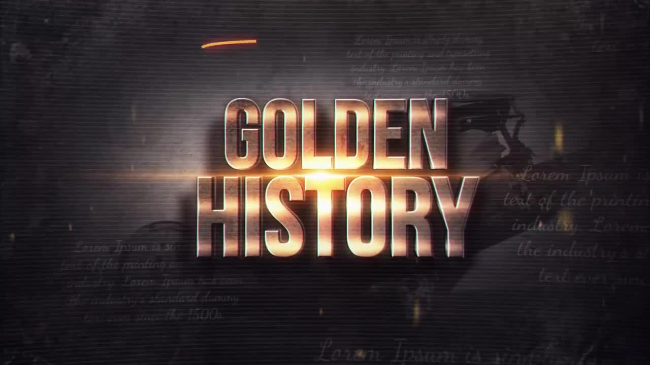 复古风格黄金文字幻灯片图文相册素材库精选AE模板