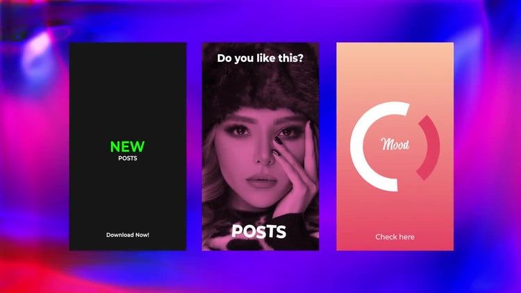 最小帖子数一种外观时尚动画效果的素材库精选AE模板