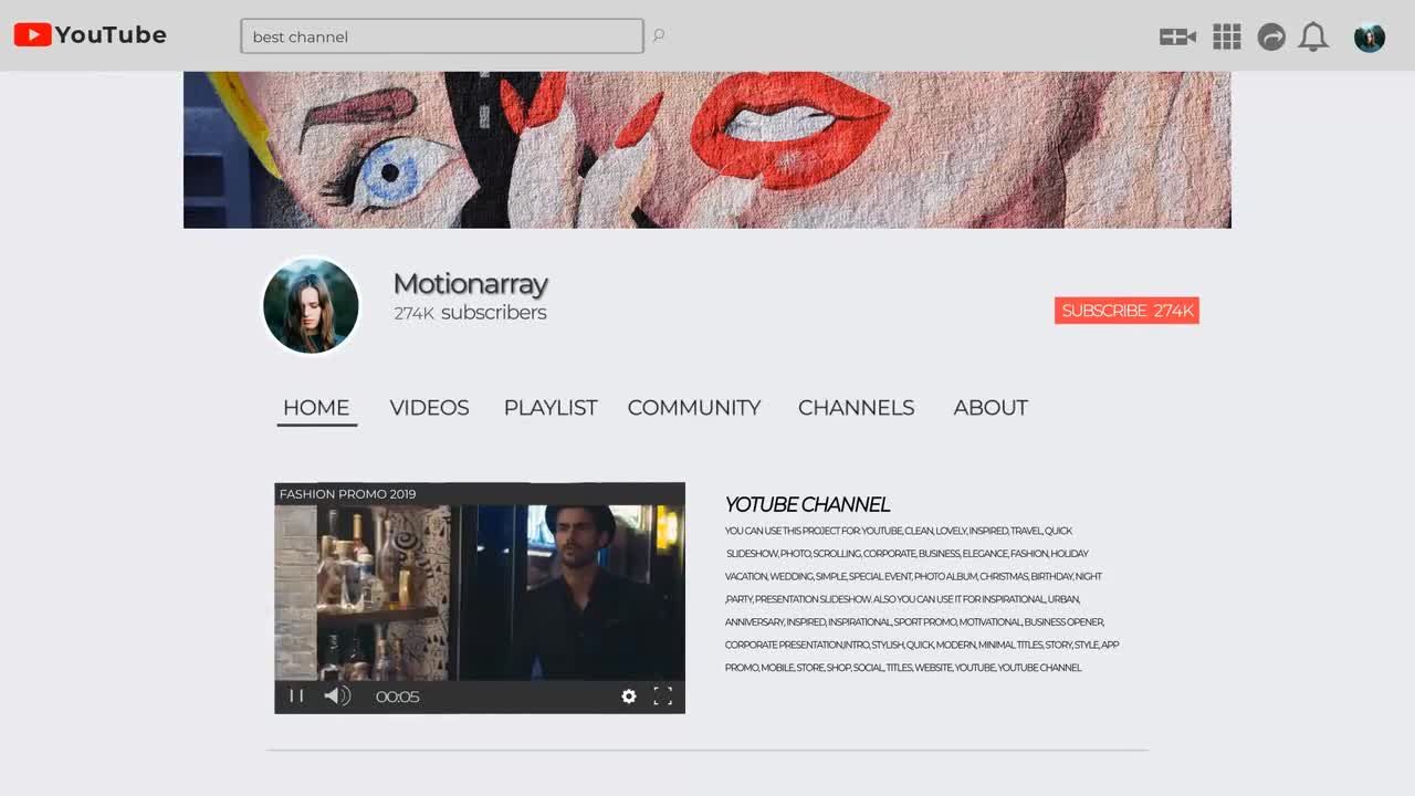 时尚优雅的Youtube频道产品介绍素材库精选AE模板