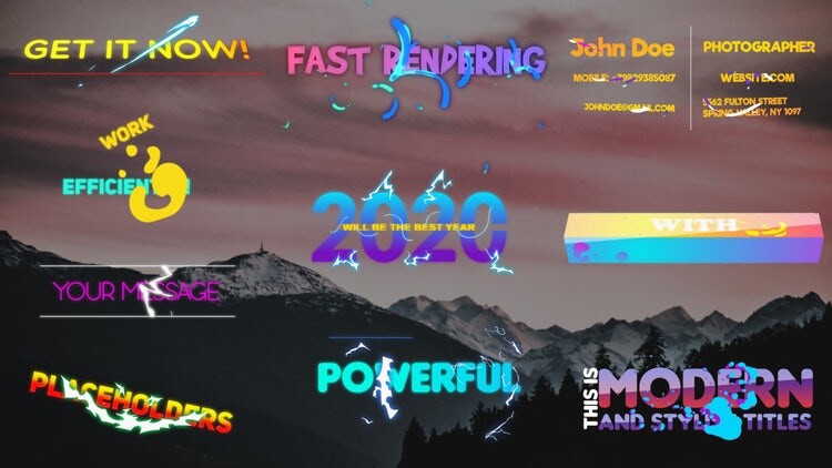 明亮多彩的渐变标题素材库精选AE模板