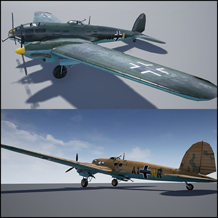 Heinkel 111 VR / AR / 低多边形素材之家精选3D模型