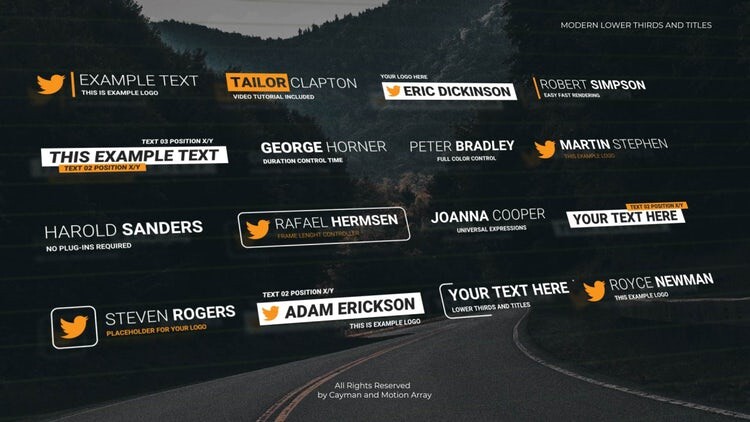 16个整洁简单的低三分之二标题动画素材库精选AE模板