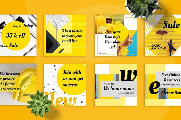 配色大胆社交媒体/自媒体品牌宣传设计素材 Calisto Social Media Kit插图(2)