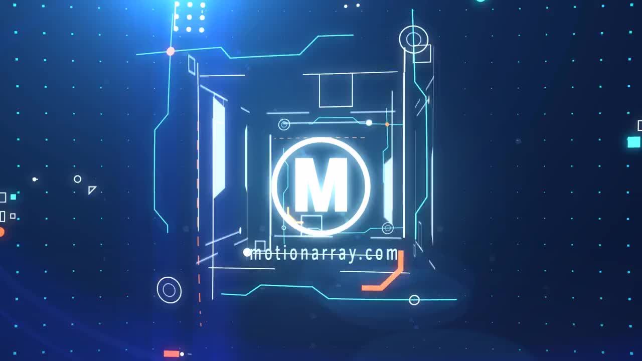 创意动感霓虹灯光纤盒子Logo标志片头素材库精选AE模板