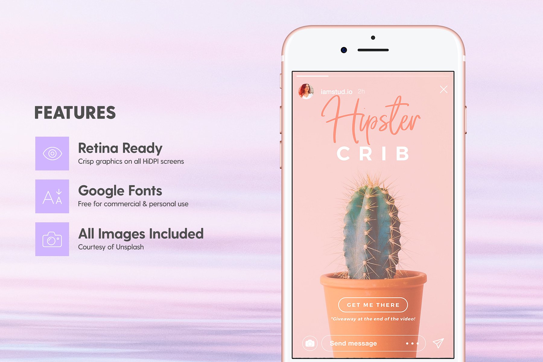 30个时尚粉彩色调的Instagram故事模板素材库精选下载[psd]插图(6)