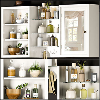 浴室洗浴用品和柜子素材之家精选3D模型