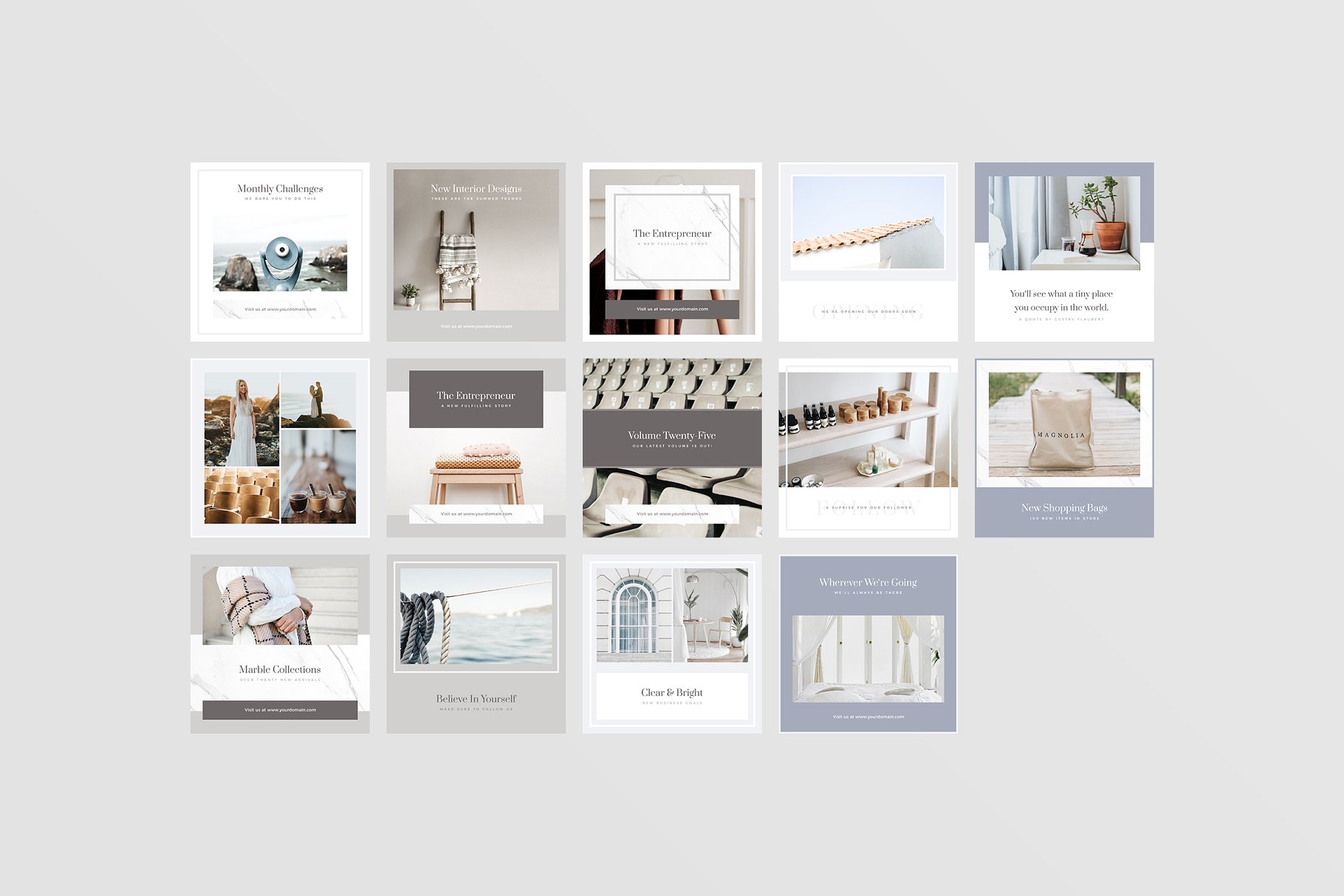 简约风社交媒体贴图设计模板素材库精选 Vienna Social Media Pack插图(8)