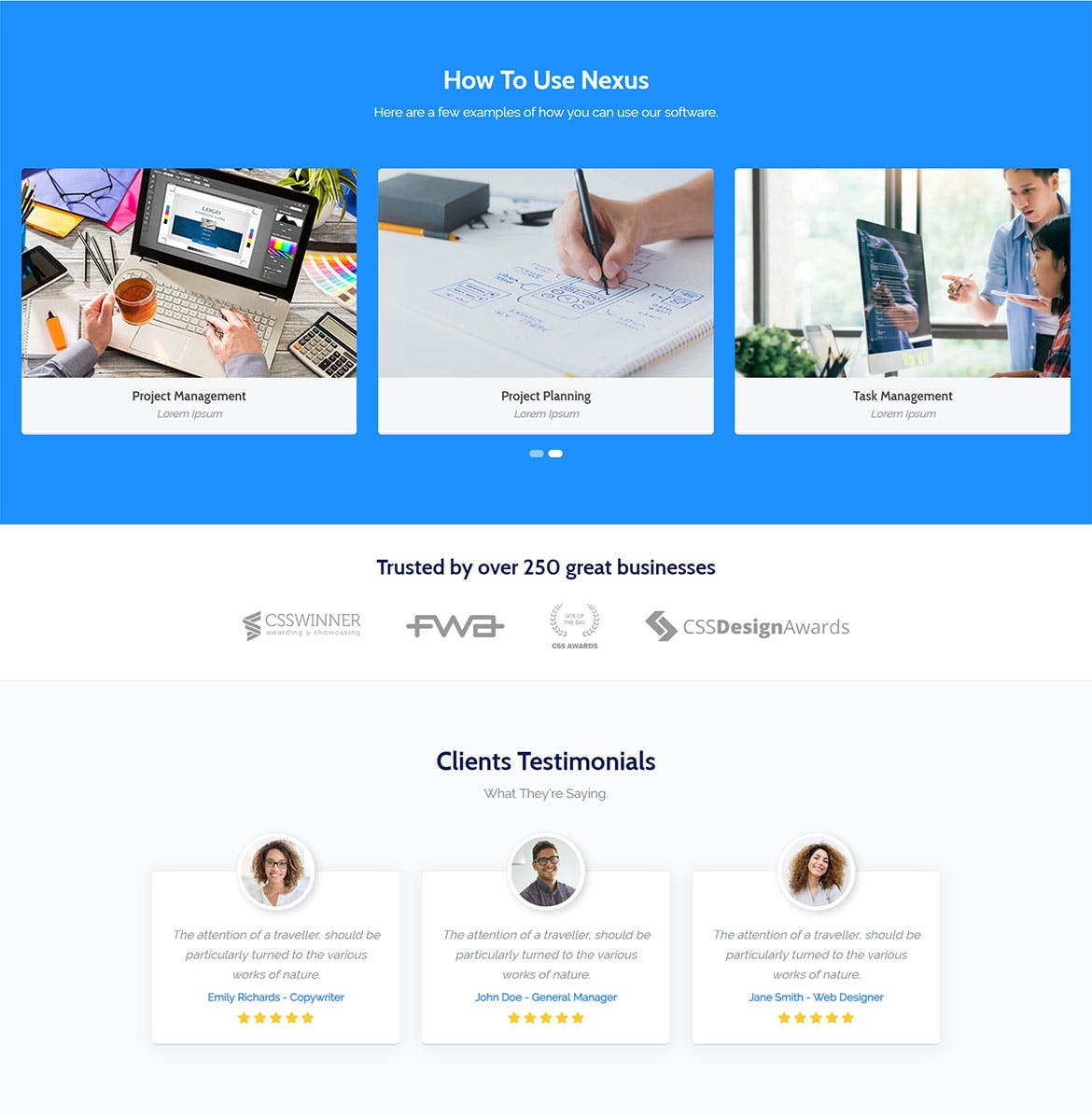 互联网技术服务/项目开发主题网站着陆页设计HTML模板素材库精选 Nexus – Premium SaaS Landing Page Template插图(6)