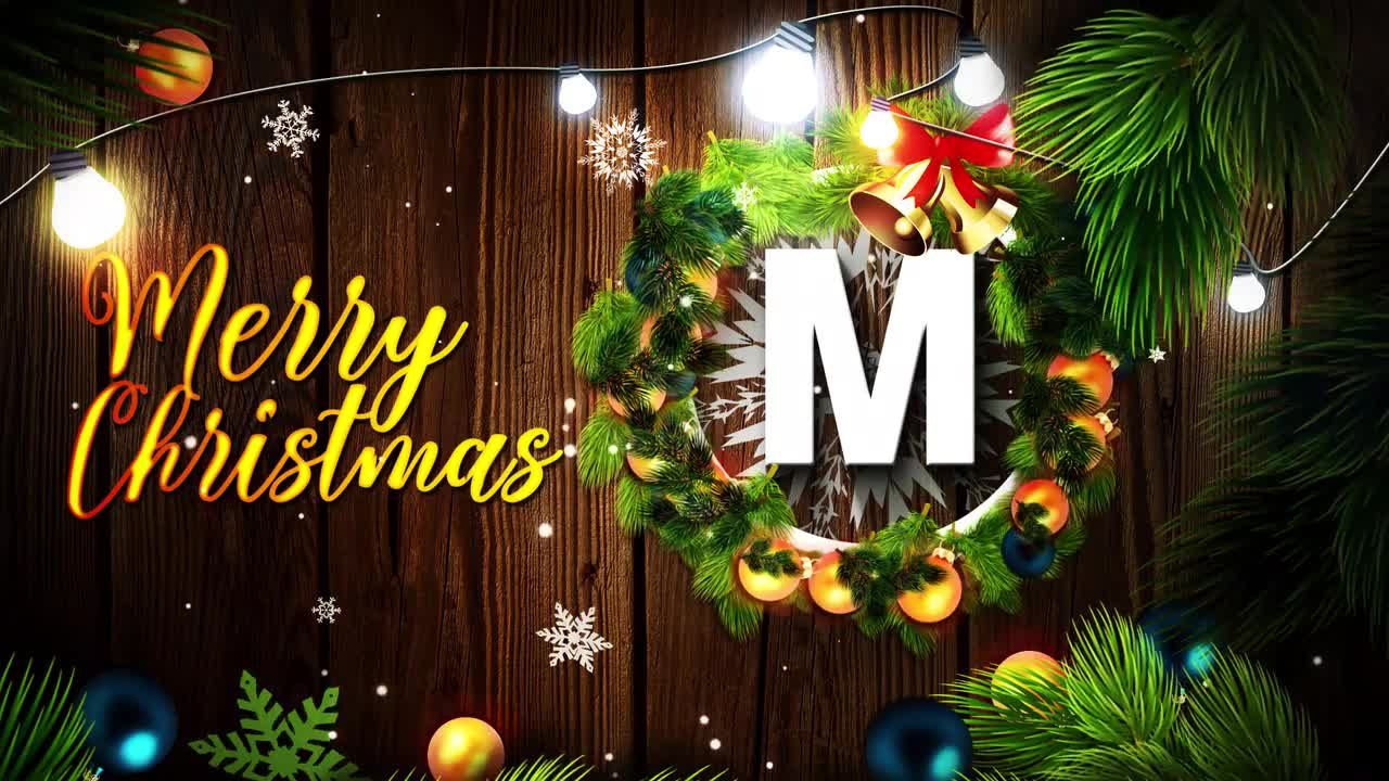 圣诞快乐标志动态动画花环素材库精选AE模板