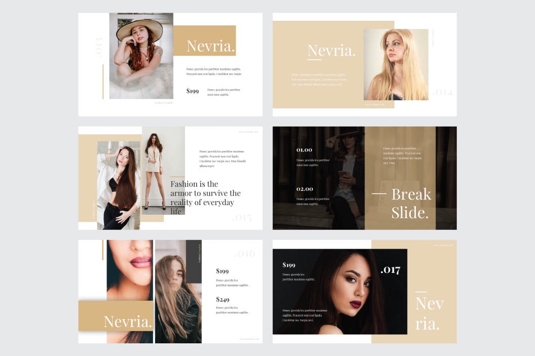 多用途时尚主题PPT幻灯片设计模板 NEVRIA – Multipurpose Powerpoint Template  V104插图(3)