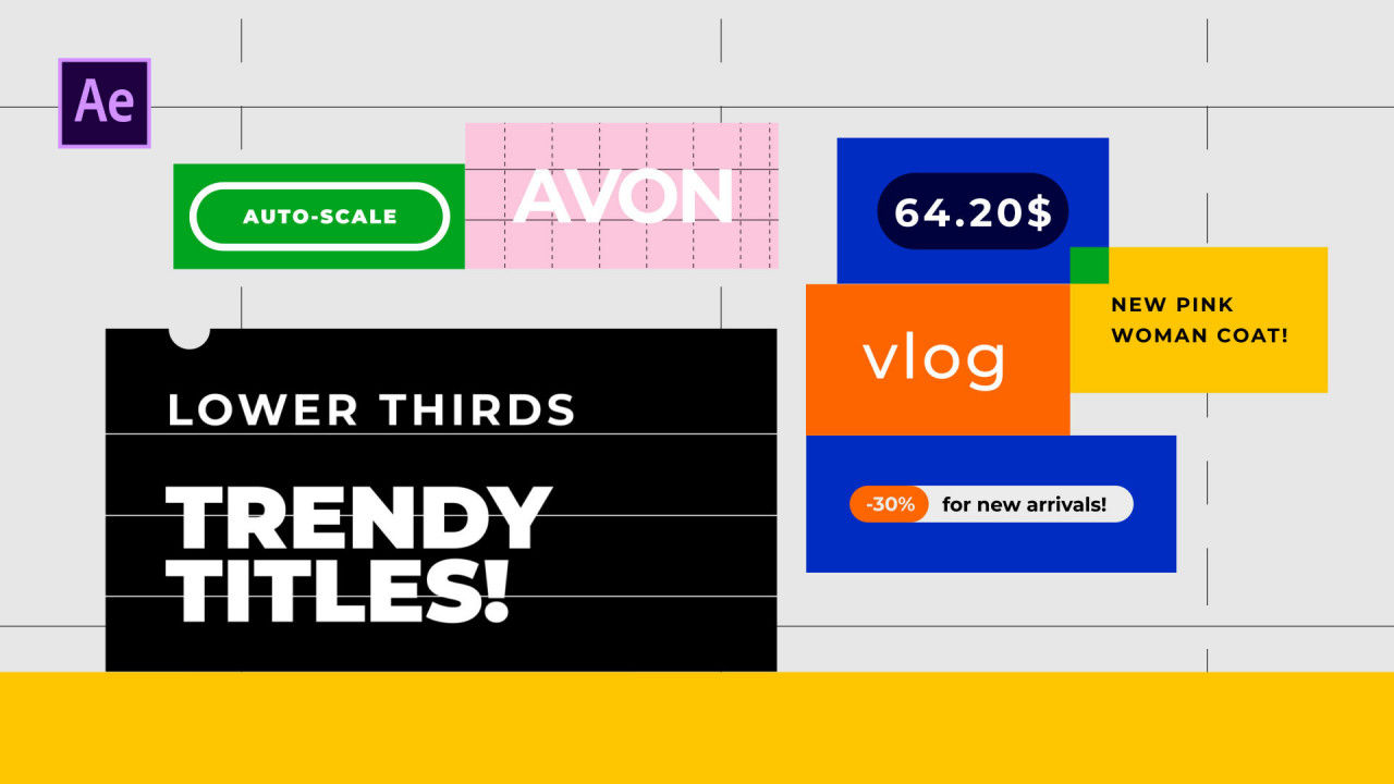 时尚的自动缩放标题素材库精选AE模板
